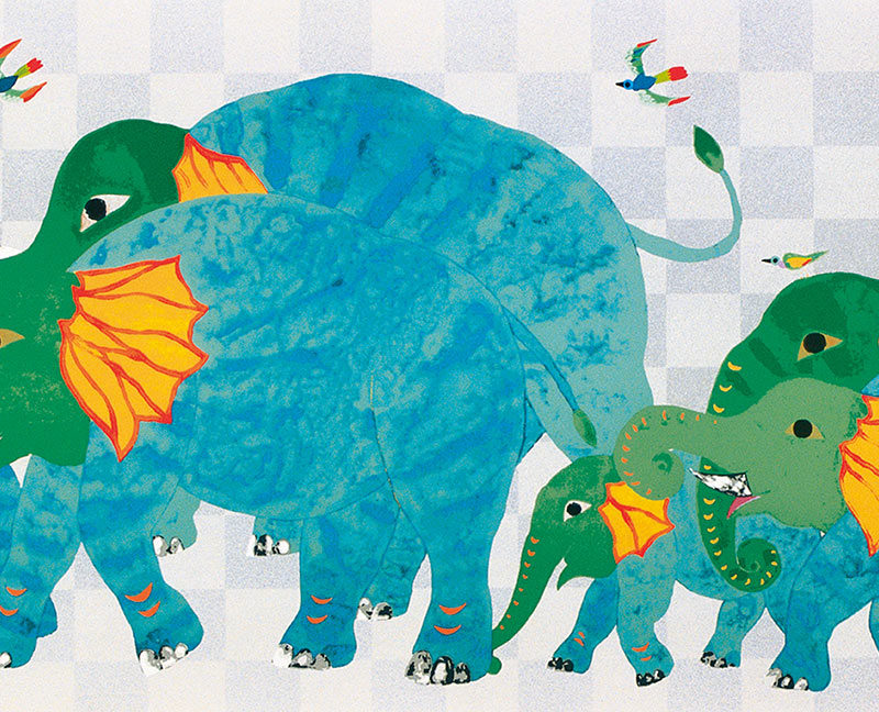 Kawashima Junji-Family of Elephants-Art colours vol38 parkhoteltokyo-Transition of Diversity by Ginza Galleries (15)